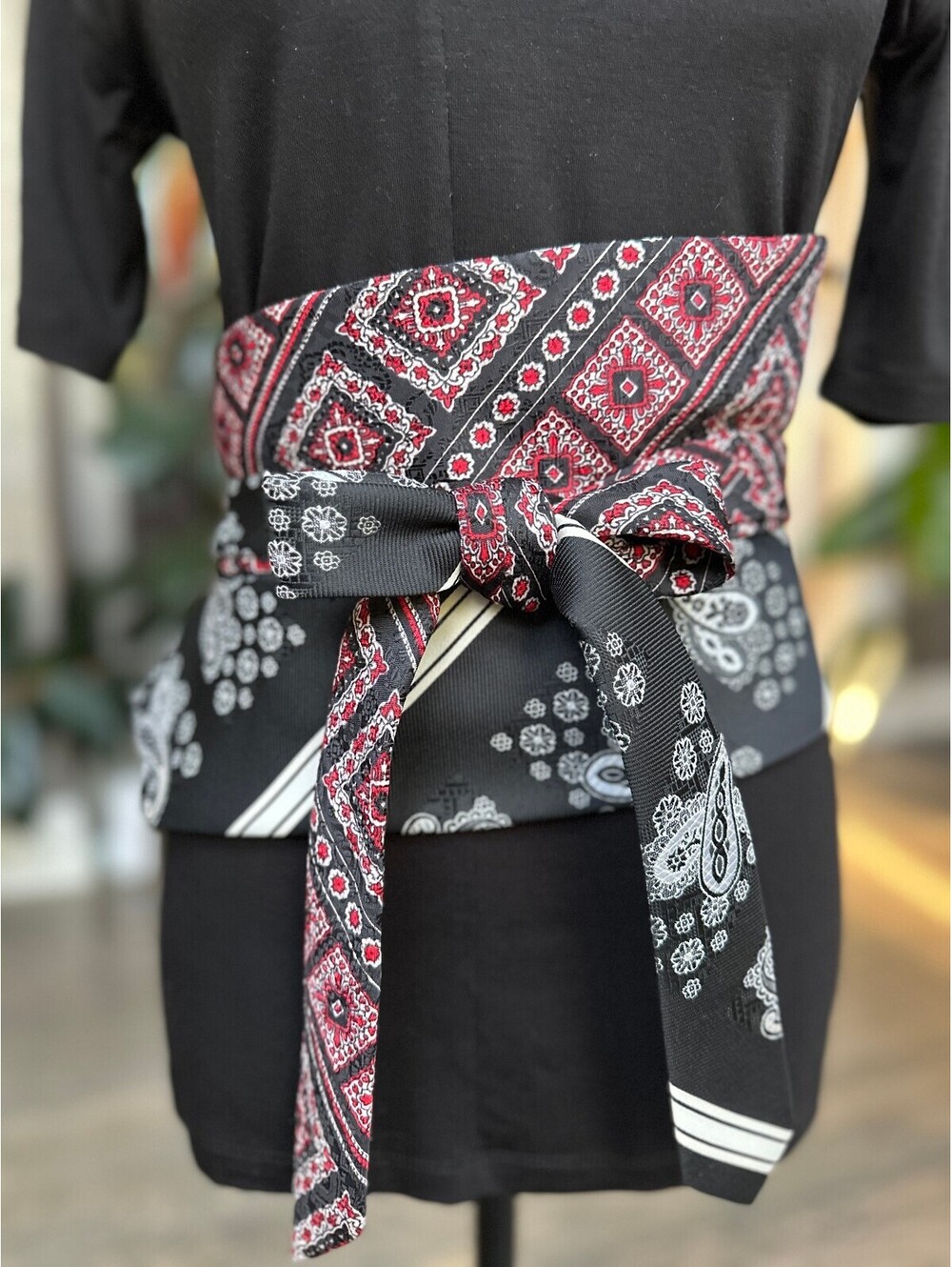 Upcycled Necktie Obi Belt | Corset Style | OOAK | OS